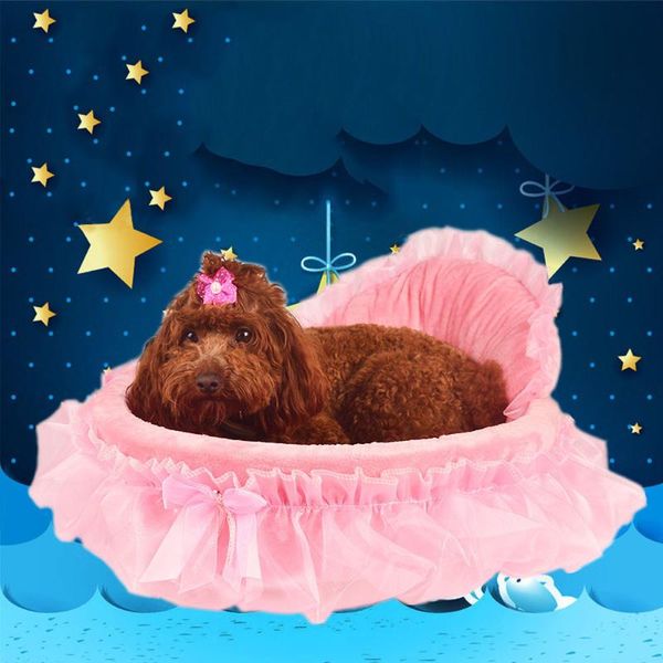 

kennels & pens fast delivery pet dog puppy princess bows lace heart elegant lovely bed doghouse warm comfortable pets home the
