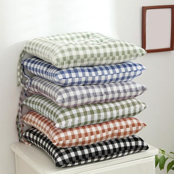 

cushion/decorative pillow retro plaid square cushion home pearl cotton bench swing cushions lounger garden furniture patio indoor chair seat