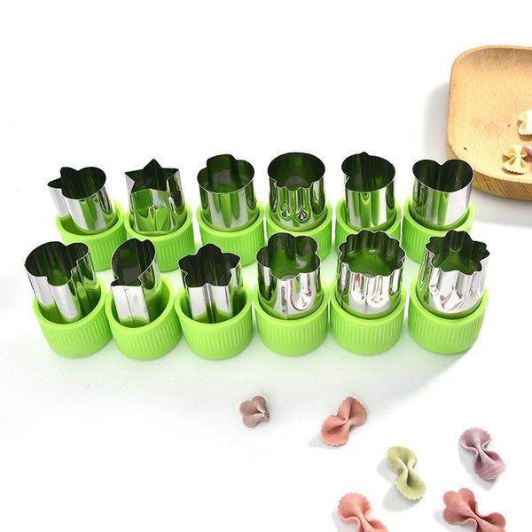 

baking moulds 12 pcs vegetable shape cutter set flower star mold for cookies fruit kids baby food supplement tool