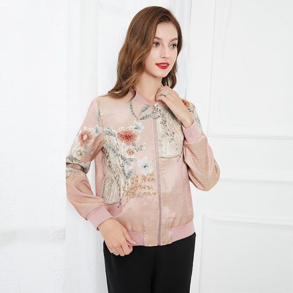 

women's jackets miuximao 2021 autumn clothing long sleeve print slim waist jacket fashion casual style, Black;brown