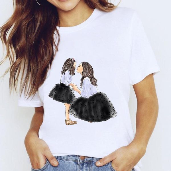 

women's t-shirt t-shirts for women cartoon mama harajuku girl mom love kawaii clothing print lady graphic t shirt ladies female tee, White