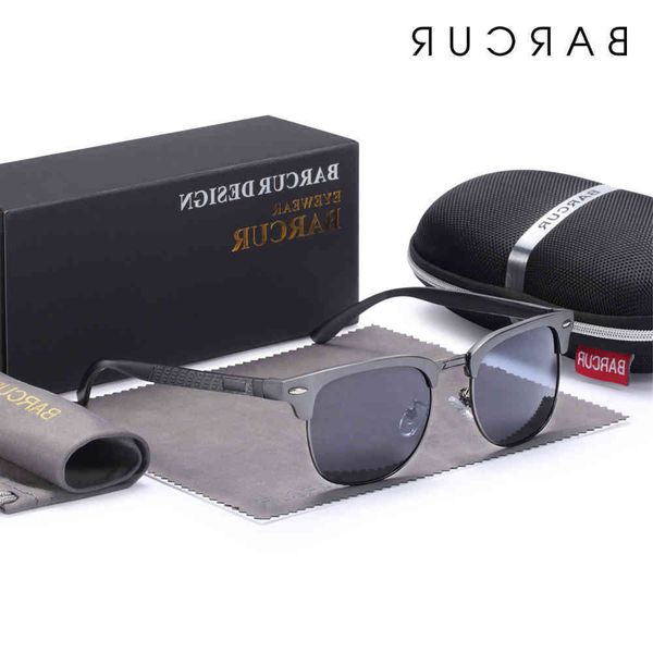 

barcur men's sunglasses aluminium polarized male sun glasses eyeglasses classic punk gafas oculos de dol masculino glasses wholesale, White;black