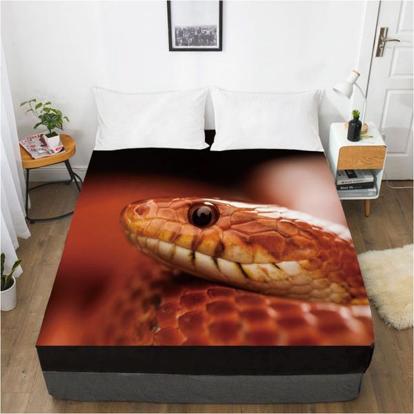 

sheets & sets elastic fitted sheet bed with an band 150x200/180/200/160x200 mattress cover 1pc snake red