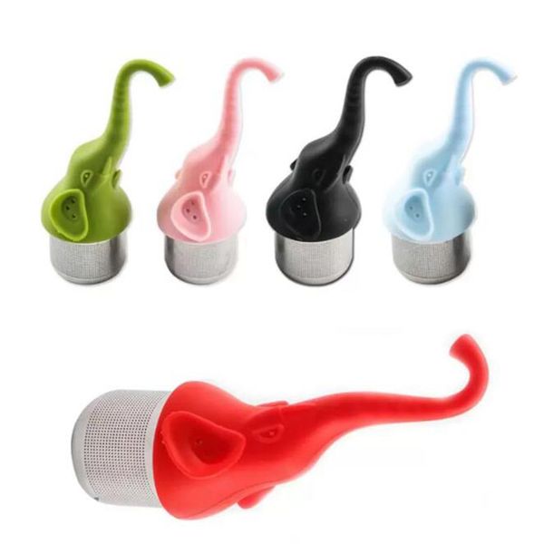 Infusore per tè a forma di elefante, filtro per teiera, in silicone per foglie di tè, colino per tè, caffè, bicchieri, forniture da cucina