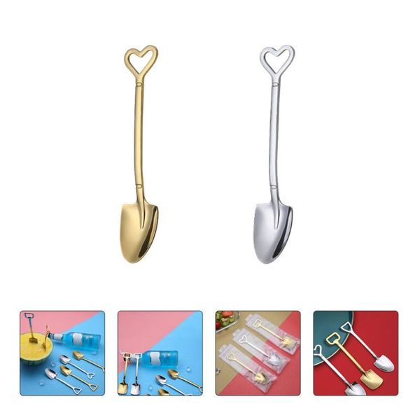 

spoons 2 pcs stainless steel dessert practical ice cream watermelon