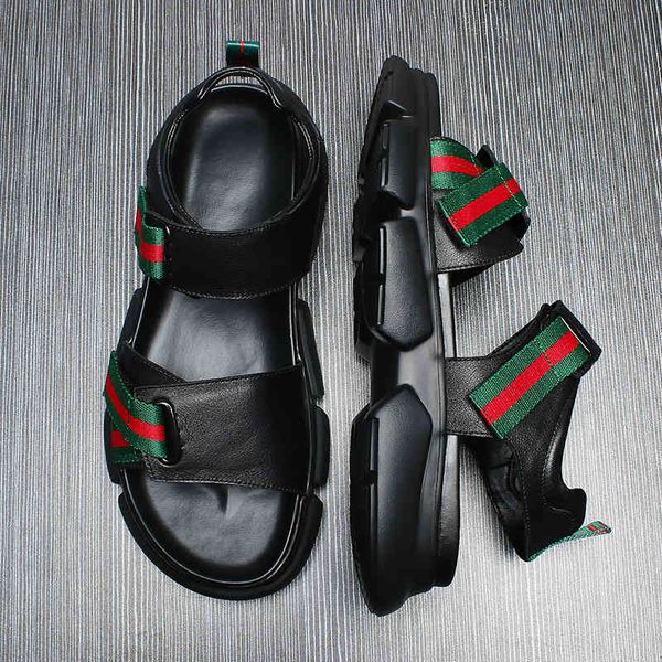 

slippers puwei thick soled men's sandals for men to wear in summer 906x, Black