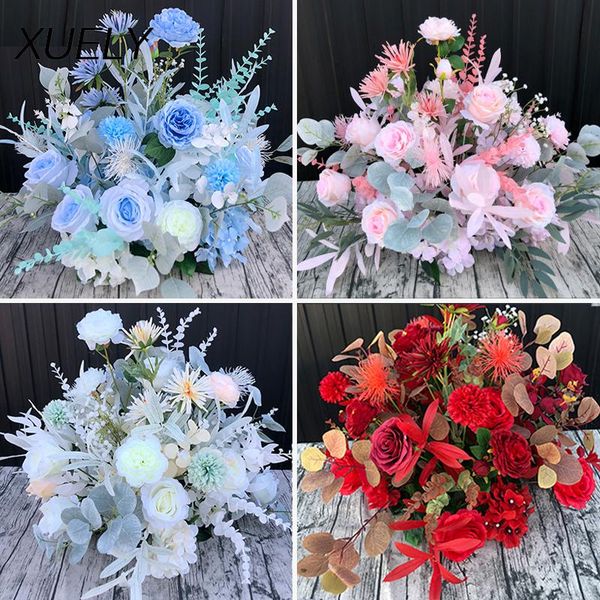 

decorative flowers & wreaths 50cm wedding table centerpieces artificial flower ball rose pompom greenery party event stage road lead props b