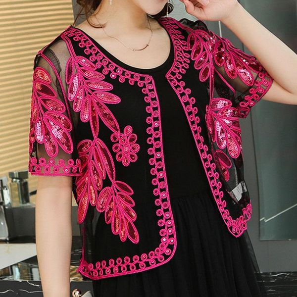 

women's blouses & shirts woman 2021 cardigan hollow lace blouse shirt 2xl 3xl 4xl 5xl plus size women short sleeve summer c995, White