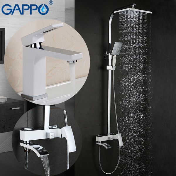 

shower system brass faucet mixer bathroom set waterfall massage wall mounted sets