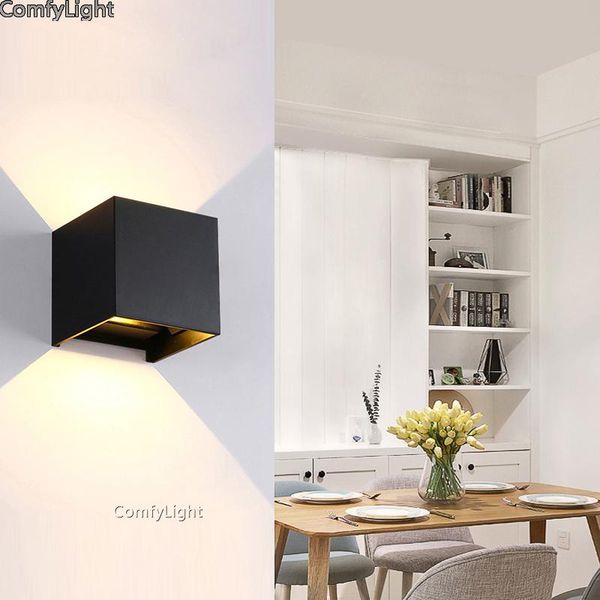 

wall lamp square cube modern led decor sconces indoor stair light fixture bedroom bedside living room home hallway loft up down