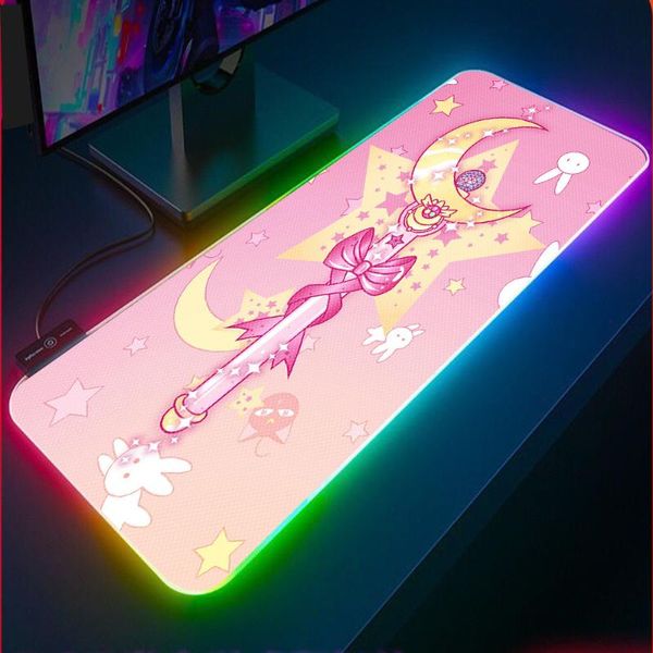 

mouse pads & wrist rests magic carpet, rgb video game mouse, animation accessories, led backlight, keyboard anti-skid pad, desk xxl