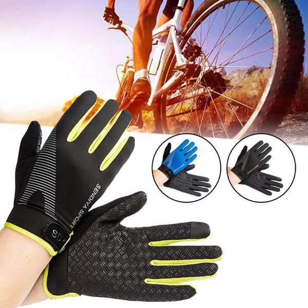 

cycling gloves 1 pair full finger screen men and fitness outdoor climbing equipment thin sports breathable women non- y6x8, Black