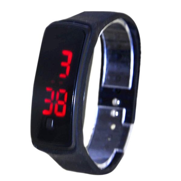 

fashion sport led women watches candy color silicone rubber touchscreen digital waterproof bracelet wrist watch wristwatches, Slivery;brown