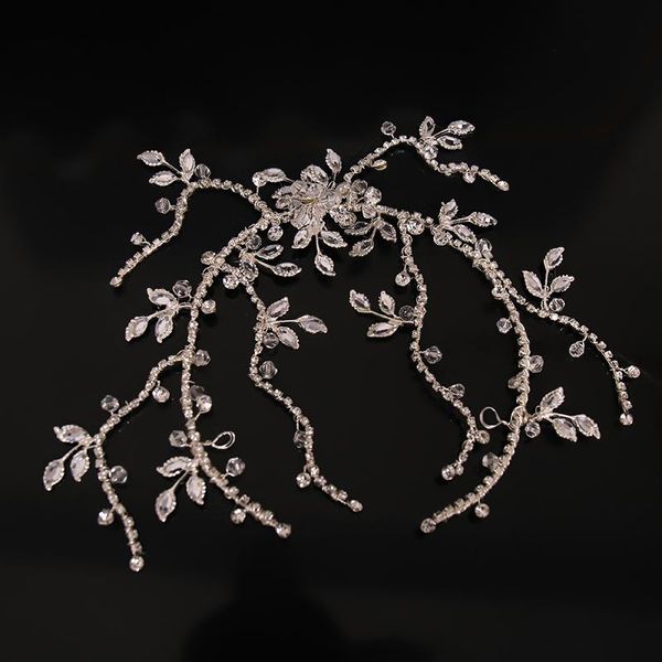

hair clips & barrettes crystal long headbands bridal women hairbands party more branch head accessories wedding jewelry handmade headpiece, Golden;silver