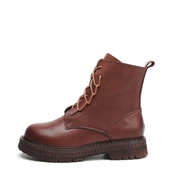 

boots women anckle genuine cow leather for spring autumn and winter rubber outsole by handmade size 35-40, Black