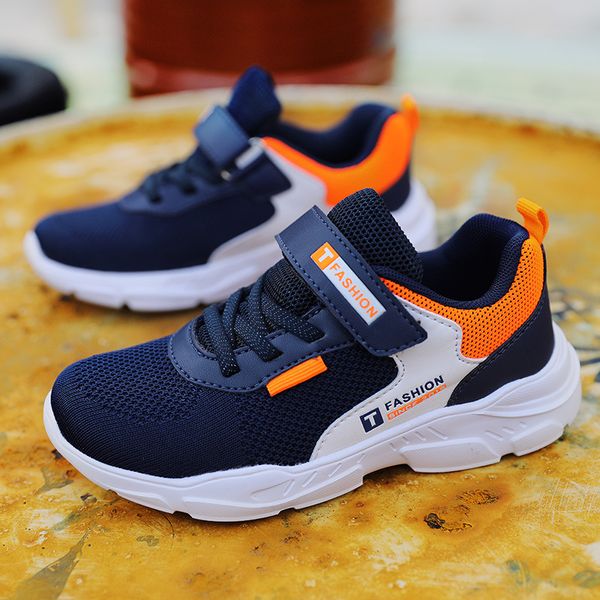 

fashion boy sports shoes spring and autumn new mesh breathable childrens shoes older childrens casual shoes student running sh, Black;red