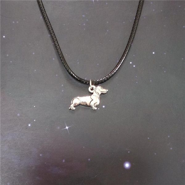 

chokers cartoon dog charm choker necklace, black leather choker, pendant, cute necklace for man woman, gift christmas, Golden;silver