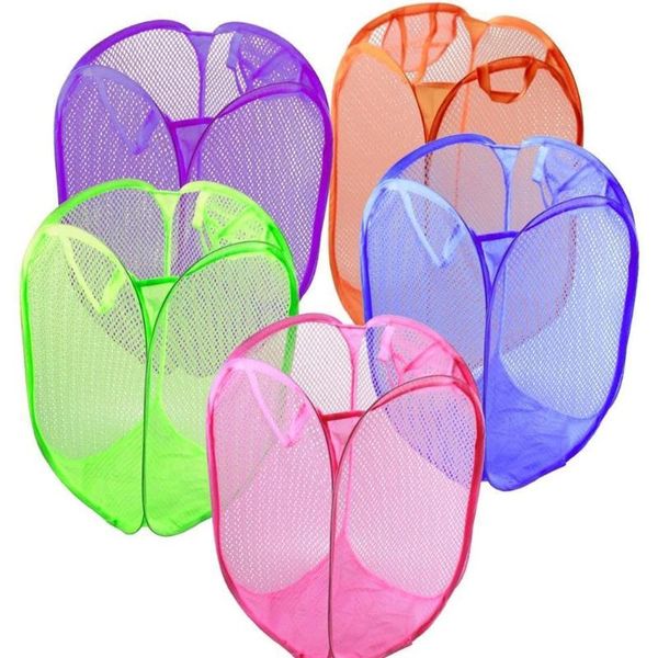 

multiple colour washing clothes laundry basket bag foldable mesh storage toy container organization household bags