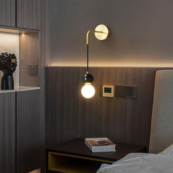 

wall lamp h65 copper light natural marble lamps bedroom night home decor led lights for bedside cabinet living room decoration