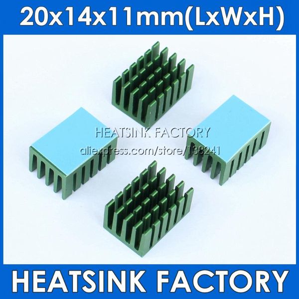 

fans & coolings 20x14x11mm green aluminum cooling heat sink cooler radiator heatsink with thermal conductive transfer double sided tape