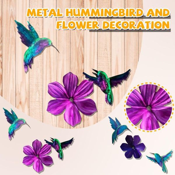 

decorative objects & figurines hummingbird set with three-dimensional metal floral iron garden decoration gift 5d diamond painting full bird