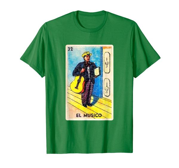 

el musico shirt loteria the musician, White;black