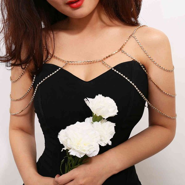 

accessories new fashion simple clothing shawl chain summer beach temperament diamond body chain women, Silver