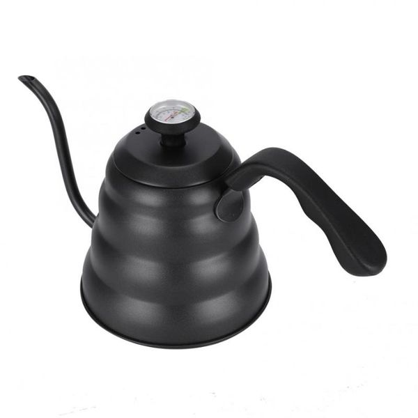 

coffee pots stainless steel mounting bracket hand punch pot spout long mouth kettle teapot with temperature meter