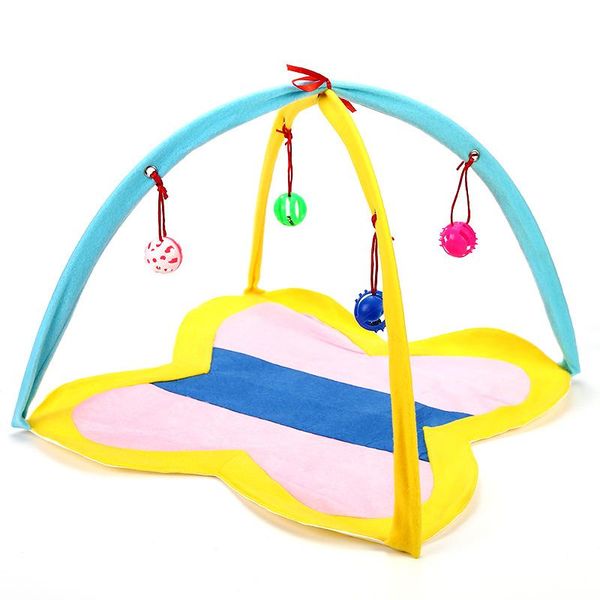 

cat beds & furniture tent with toy funny toys portable pet puppy play mat blanket interactive hanging kitten