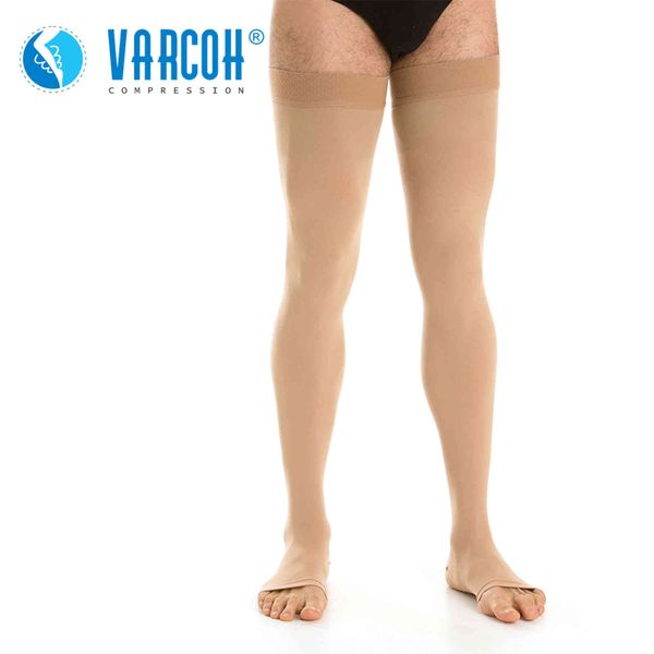 Calze a compressione uomo donna, punta aperta, calze a sostegno graduato 20-30 mmHg TVP, maternità, gravidanza, vene varicose, tibie