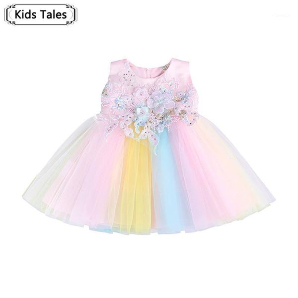 

girl's dresses born baby girl formal dress pink flowers embroidery knee-length infant clothing toddler girls clothes sq427, Red;yellow