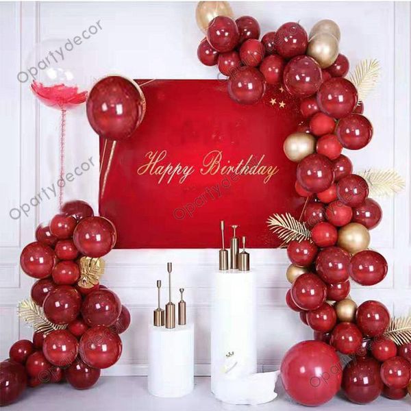 

100pcs red feather balloon garland arch kit metallic gold balls birthday wedding baby bridal shower anniversary party decoration