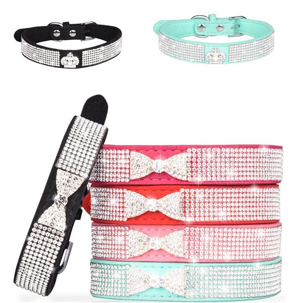 

dog collars & leashes bling rhinestone cat collar necklace adjustable pet for small dogs puppy yorkshire poodle gotas mascotas accessories