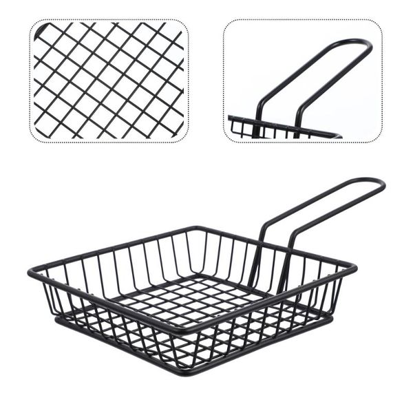 

storage baskets french fries basket snack holder fried food serving with handle