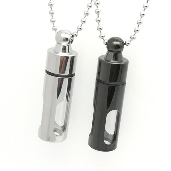 

pendant necklaces women stainless steel glass collect sand flower open bottle memorial necklace cremation urn jewelry, Silver