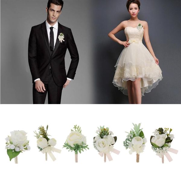 

decorative flowers & wreaths boutonniere buttonholes groom groomsman man rose wedding party prom suit decoration