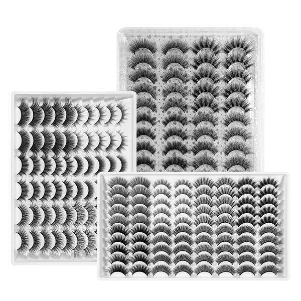

thich crisscross 3d false eyelashes extensions set 20/30/40 pairs soft light natural hand made reusable fake lashes eye makeup full strip la