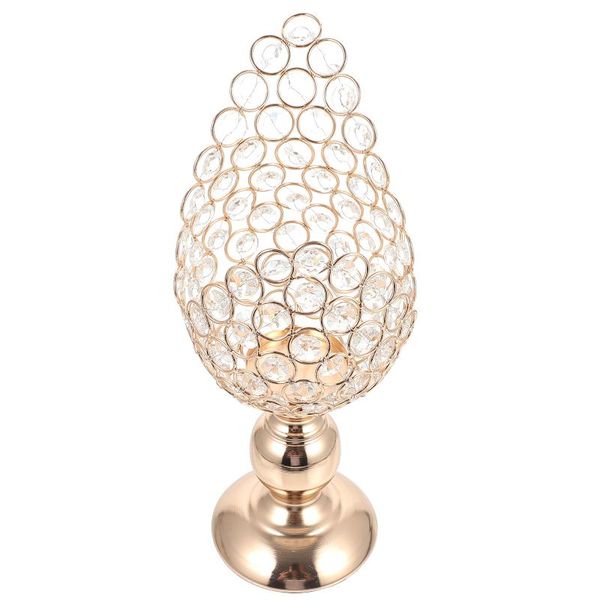 

candle holders 1pc delicate holder exquisite petal-shaped home tableornament (gold)