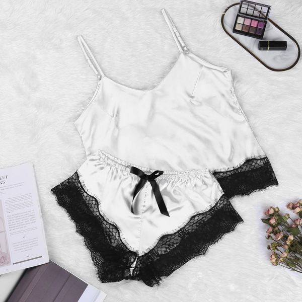 

selling lingerie temptation home two-piece set, Black;white