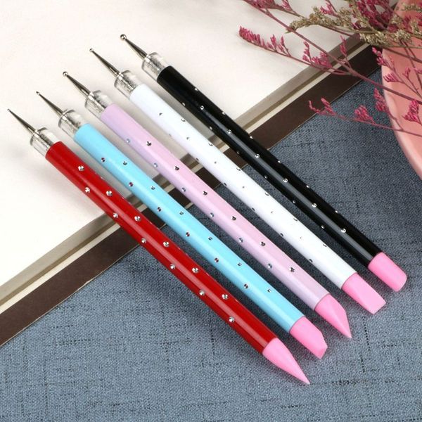

double ended silicone drill point flower needle nail brush hollow engraving indentation pen clay tool