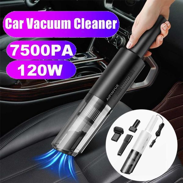 

handheld vacuum powerful 120w 7500pa cyclone suction portable cleaner quick charge for car home pet hair