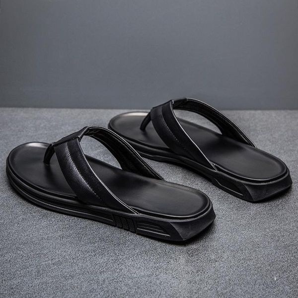 

slippers massage men sliders flip flop man home men's beach designer flops sport flip-flops soft slippers-men, Black