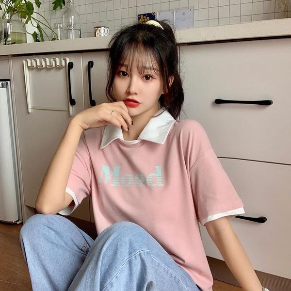 

women's t-shirt loose lazy letter print tshirt, White