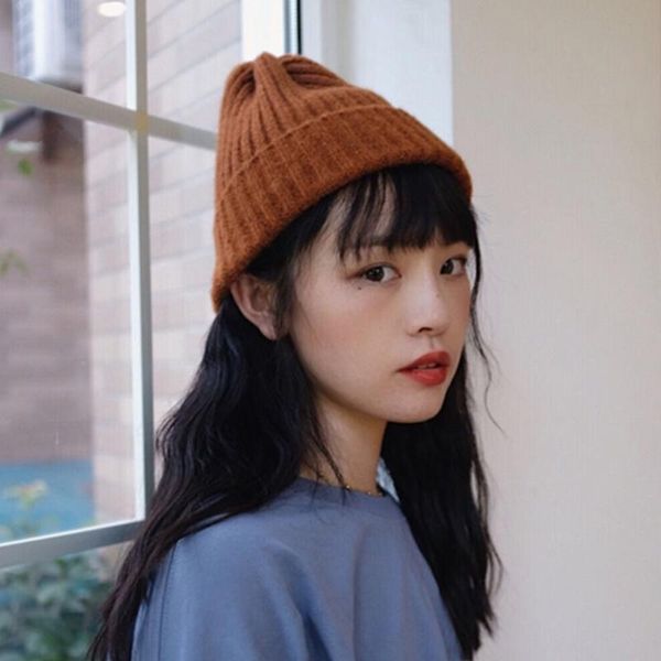 

beanies 2021 winter women's hat fashionable beanie knitted cap bonnet for women girl
