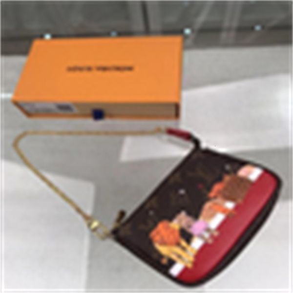 

holders wallet key purse m63830 chain lion pouches handbag card leather cases compact clutches long wallets, Black;red
