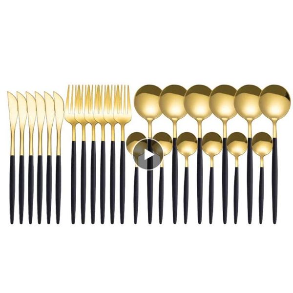 

color cutlery set kitchen tableware knife fork spoon dinner dishwasher safe home stainless steel dinnerware sets