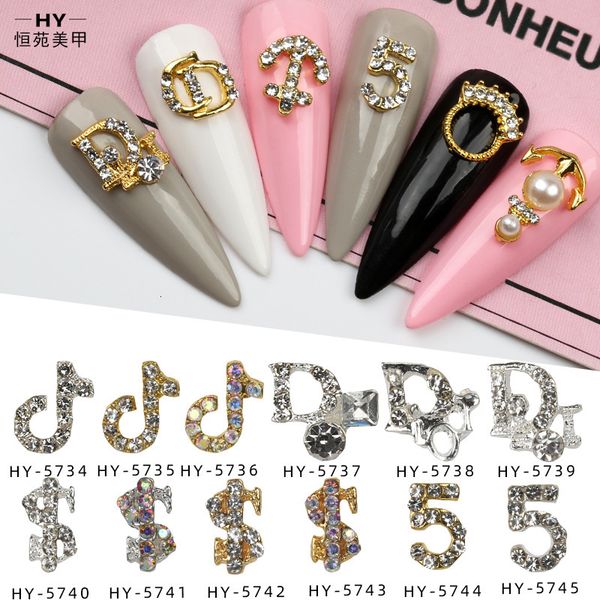

manicure alloy accessories, d, tiktok, 5, and anchor., Silver;gold