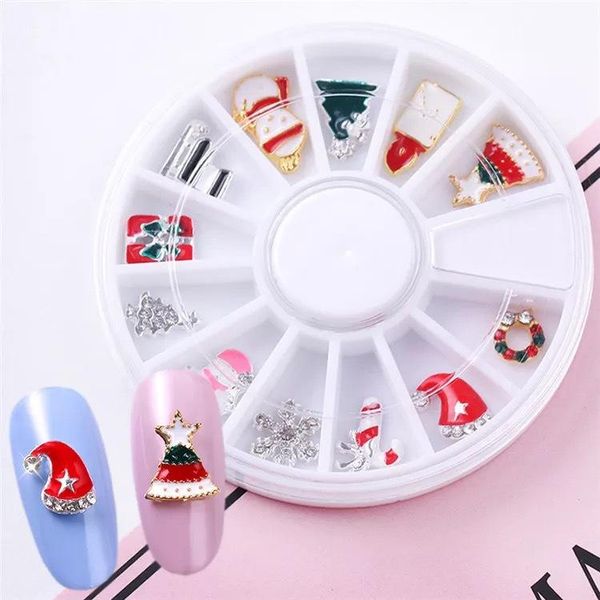 

nail art decorations 3d christmas nails manicure santa claus snowman design diy tree decals tools, Silver;gold