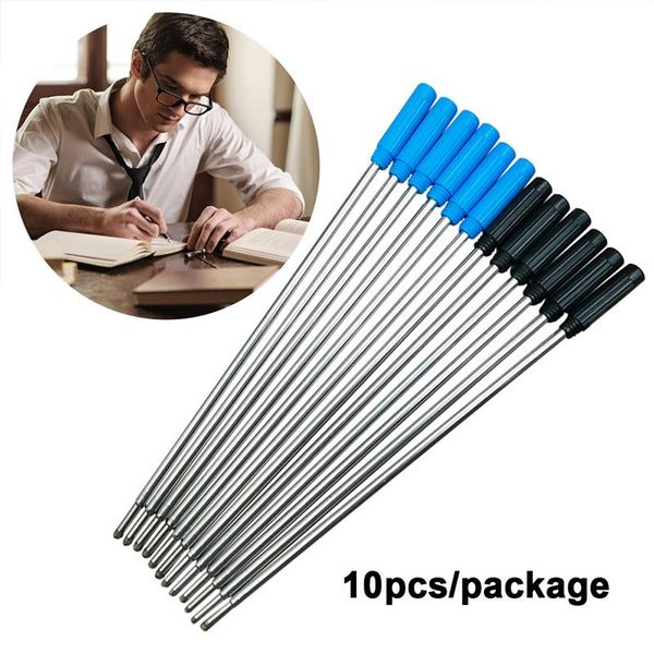 

10pcs/lot roller ballpoint pen refills replacement accessories durable drawing 11.7cm length student stationery pens, Blue;orange