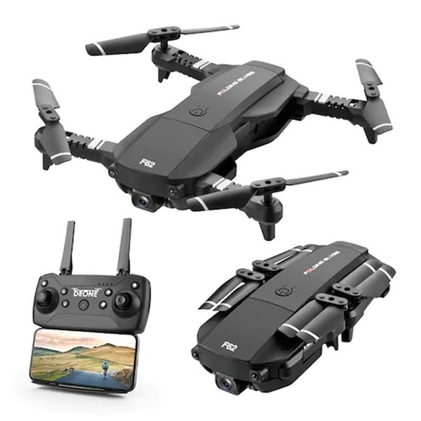 

drones f62 rc drone wifi fpv foldable with camera 4k quadcopter hd optical flow professional dron helicopter toys